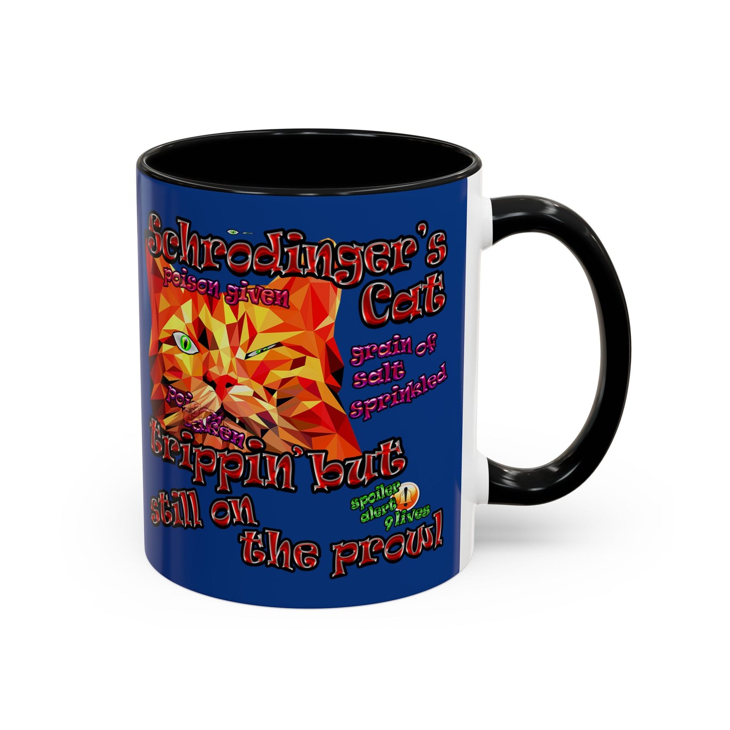 schrodinger's cat - Accent Mug (dark blue)