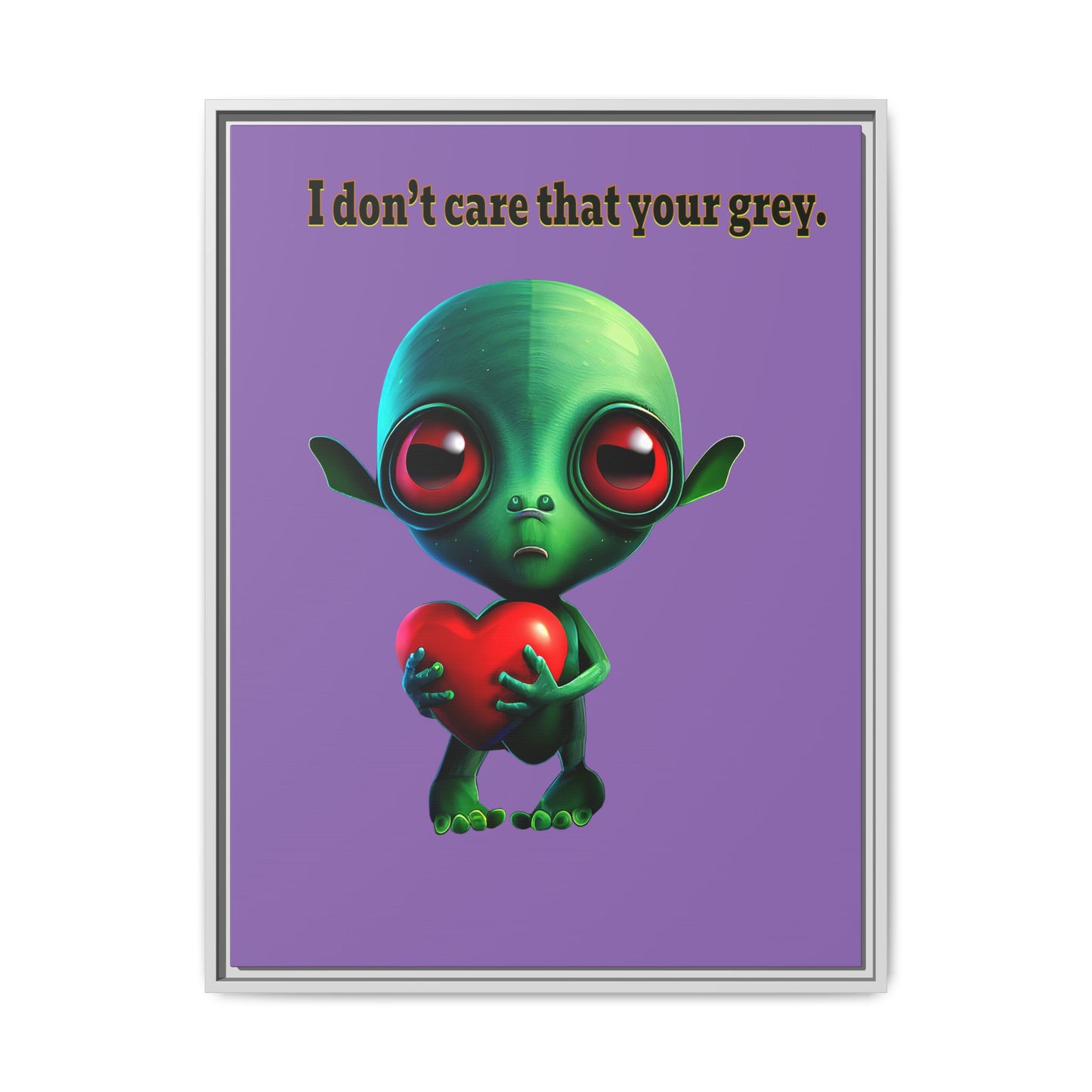 I don't care that your grey - framed canvas art (light purple)