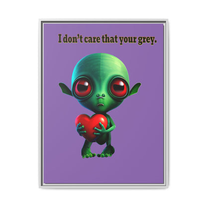 I don't care that your grey - framed canvas art (light purple)