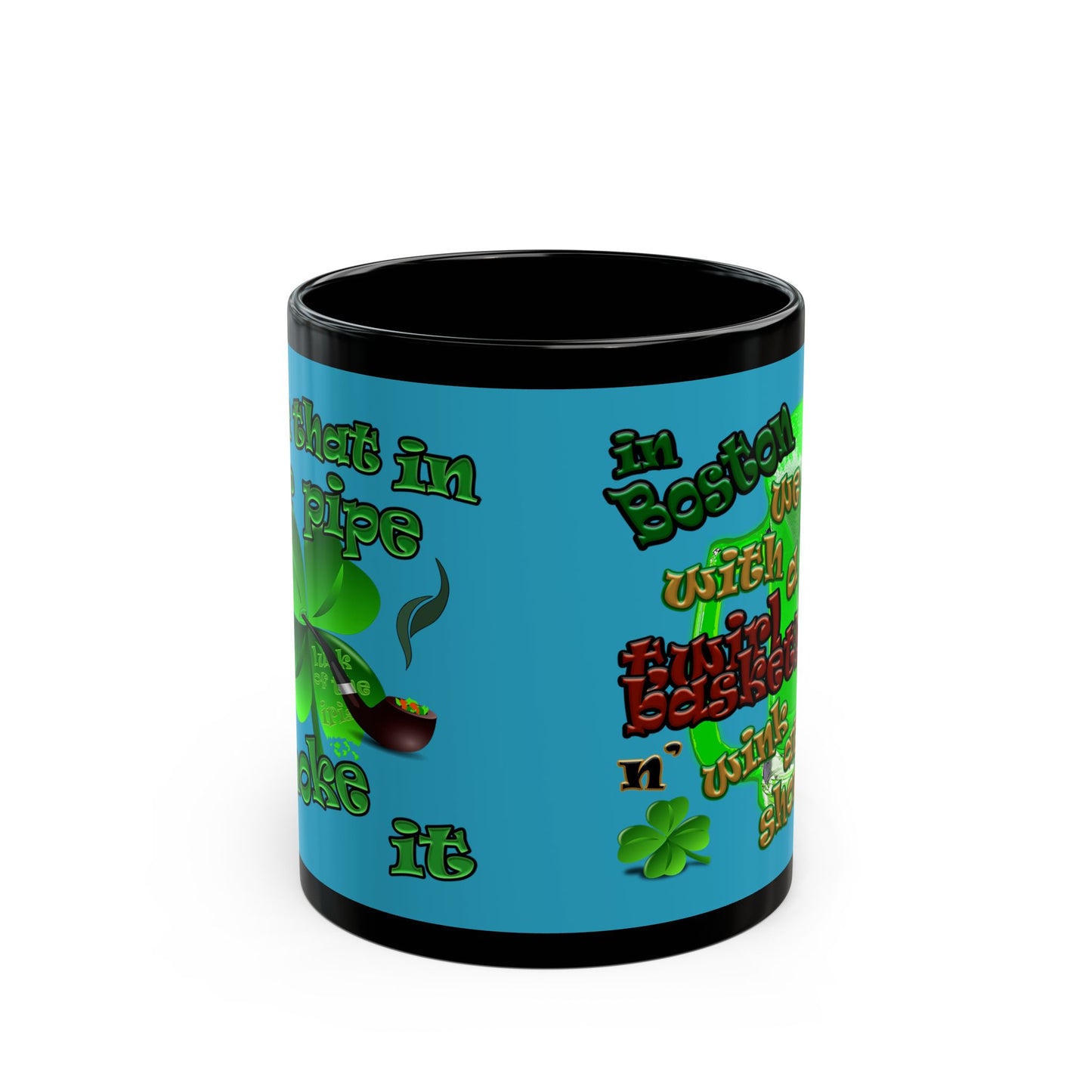 celtics logo - Black Mug (turquoise)