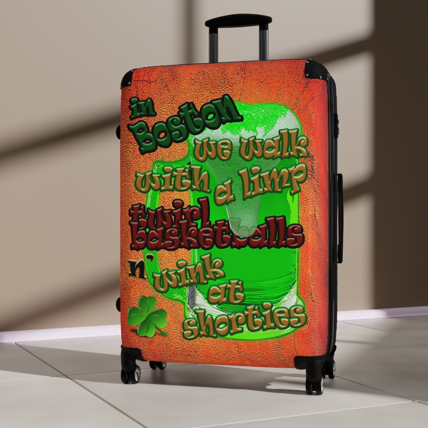 celtics logo - Suitcase (burnt orange)
