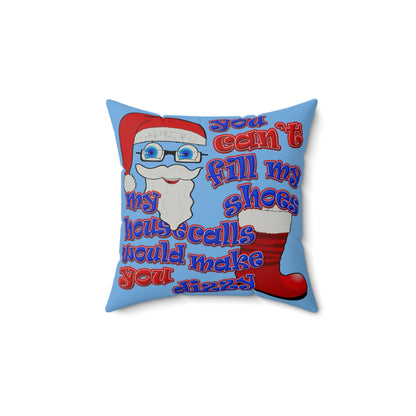 santa's shoes - Faux Suede Square Pillow - (light blue)