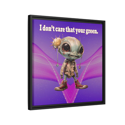I don't care that your green - framed canvas art (purple-pink wave)
