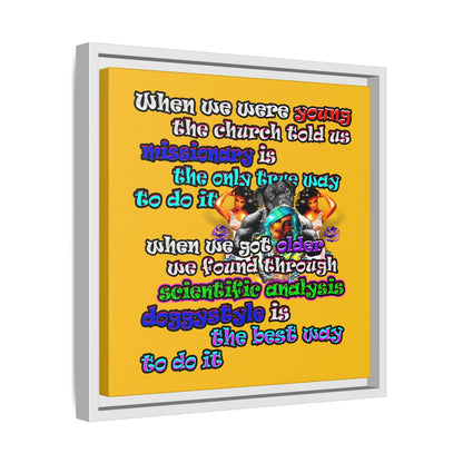 doggystyle - framed canvas art (yellow)