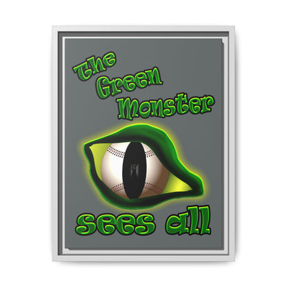 green monster - framed canvas art (dark grey)