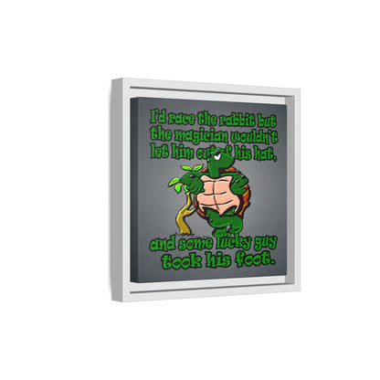 turtle race - framed canvas art (grey-light grey)