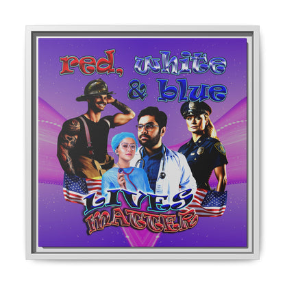 rw&b lives matter - framed canvas art (purple-pink wave)