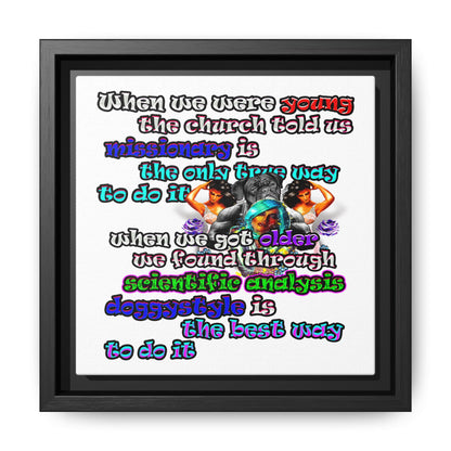 doggystyle - framed canvas art (white)