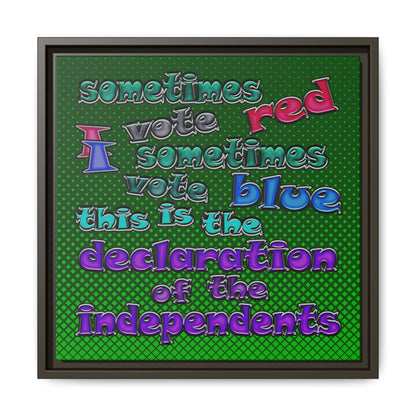 declaration of the independents - framed canvas art (logo green)