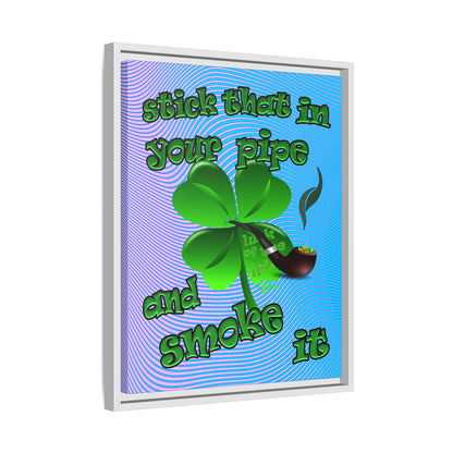stick that in your pipe and smoke it - framed canvas art (light blue-purple wave)