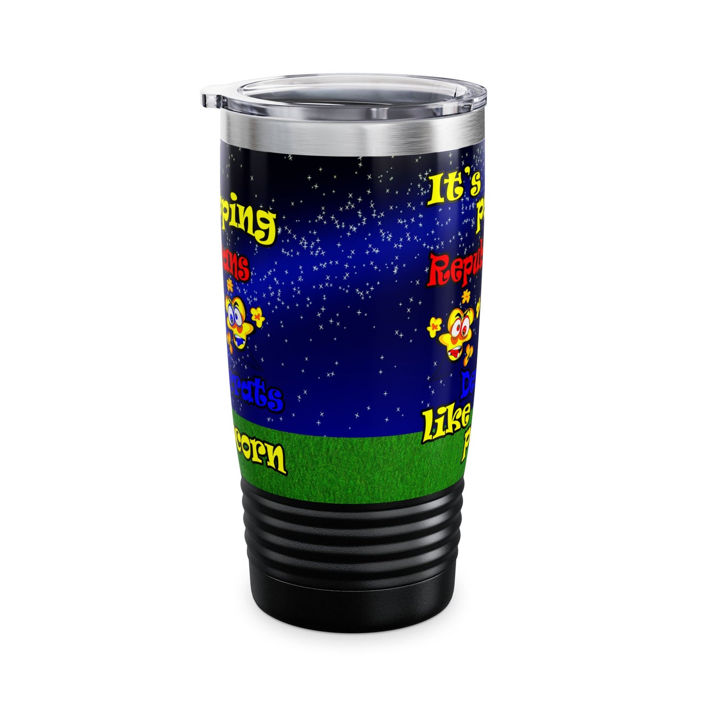 popping like popcorn - Ringneck Tumbler, 20oz ('snoops' background)