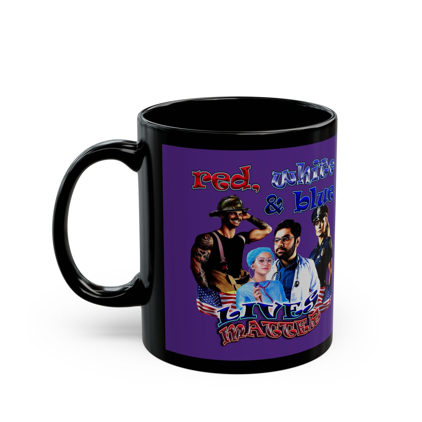 rw&b lives matter - Black Mug (purple)