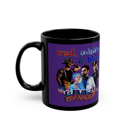 rw&b lives matter - Black Mug (purple)