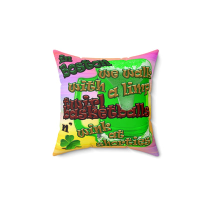 celtics logo - Spun Polyester Square Pillow - (color blur)