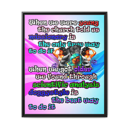 doggystyle - framed canvas art (light blue-pink wave)