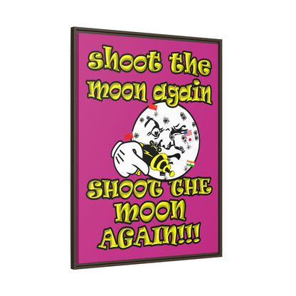 shoot the moon again - framed canvas art (pink)