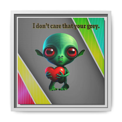 I don't care that your grey - framed canvas art (rainbow split)