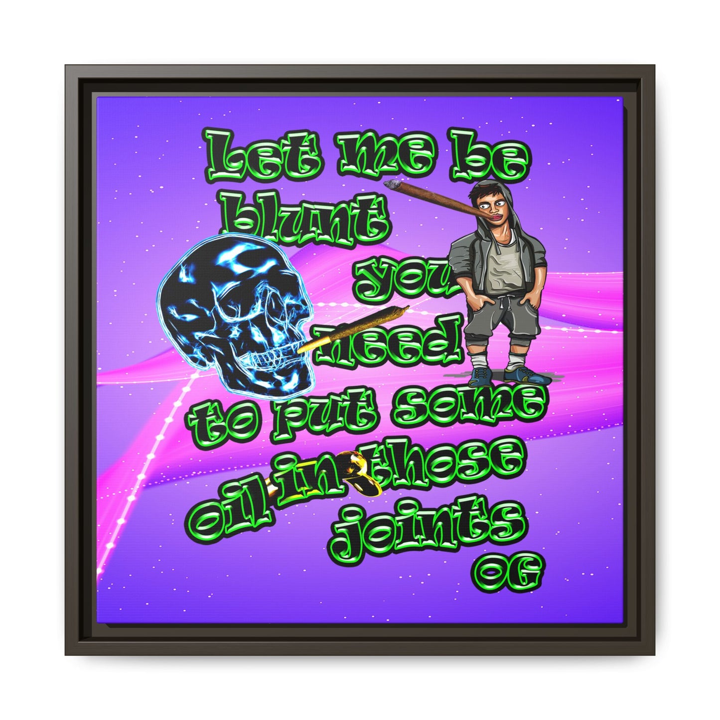 og - framed canvas art (purple-pink wave)