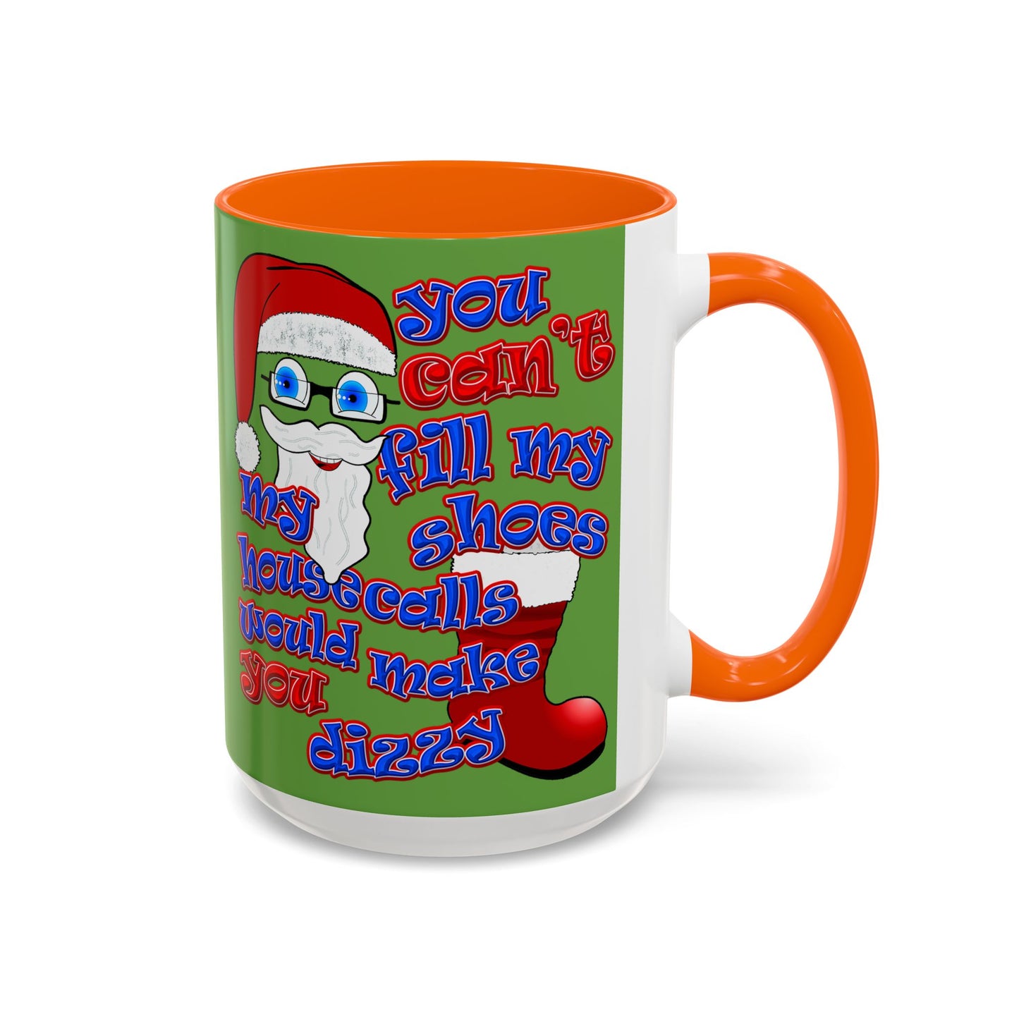santa's shoes - Accent Mug (green)