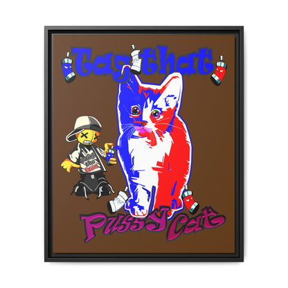 tag that - framed canvas art (brown)