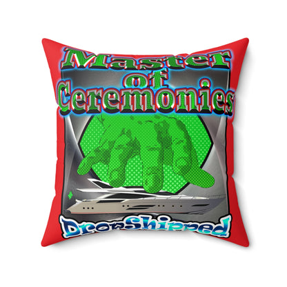 logo - Faux Suede Square Pillow - (red)