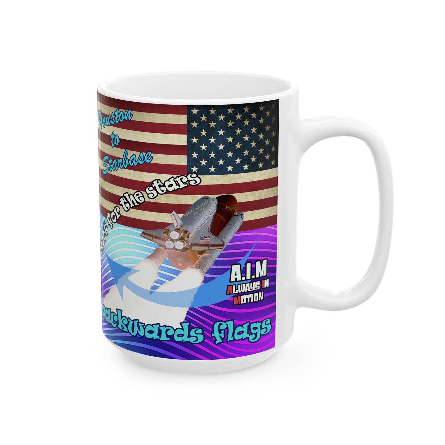 shoot for the stars - White Mug (purple wave)