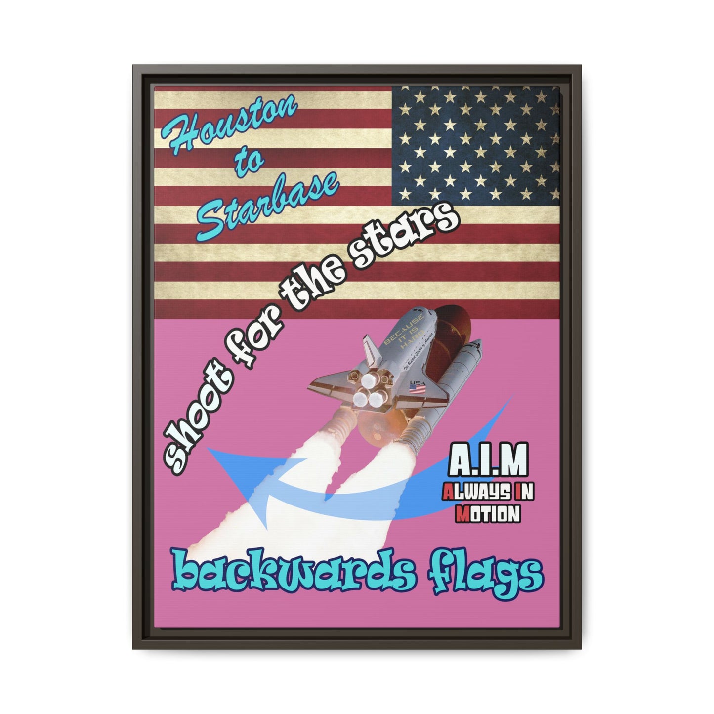 shoot for the stars - framed canvas art (light pink)