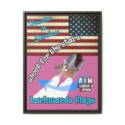 shoot for the stars - framed canvas art (light pink)