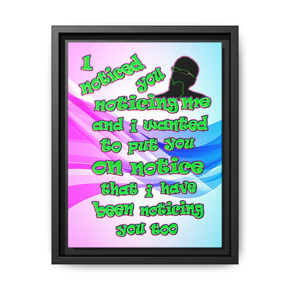 noticed you noticing - framed canvas art (light blue-pink wave)