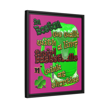 celtics logo - framed canvas art (pink)