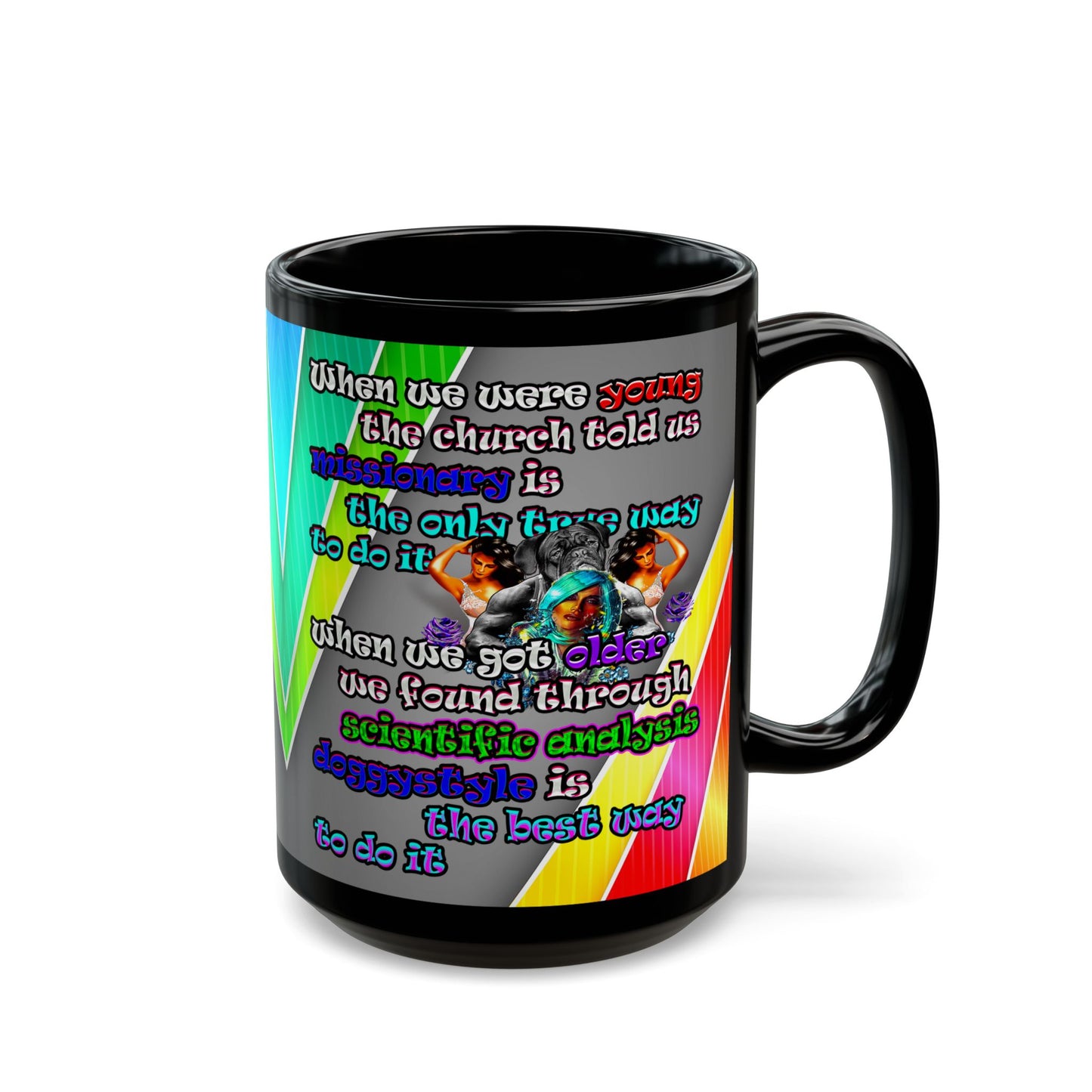 doggystyle - Black Mug (rainbow split)