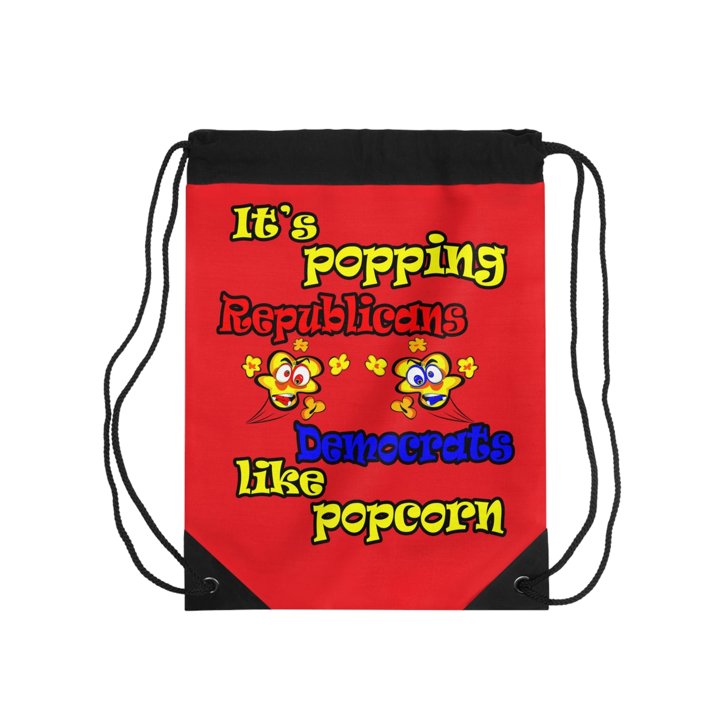 popping like popcorn - Drawstring Bag (red)