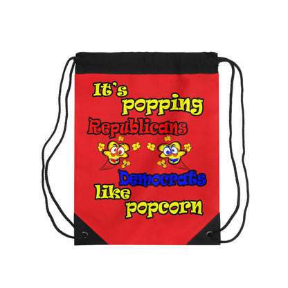 popping like popcorn - Drawstring Bag (red)