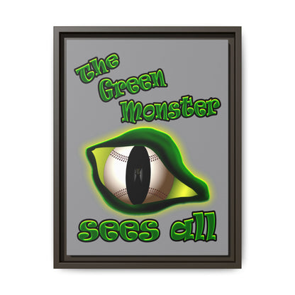 green monster - framed canvas art (grey)