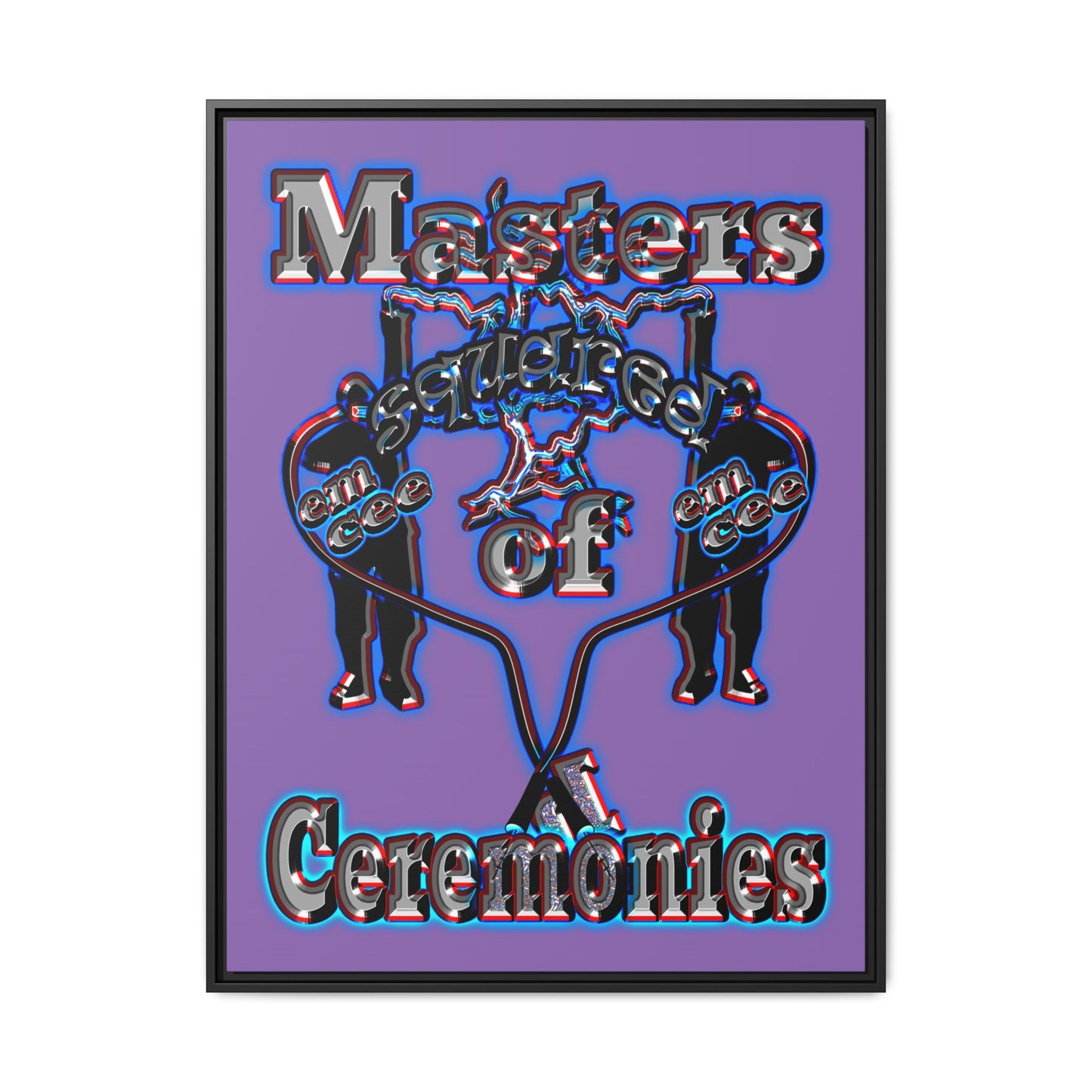 em cee squared - framed canvas art (light purple)