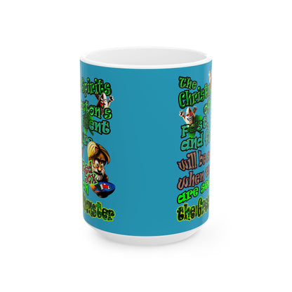christmas spirits of boston - White Mug (turquoise)