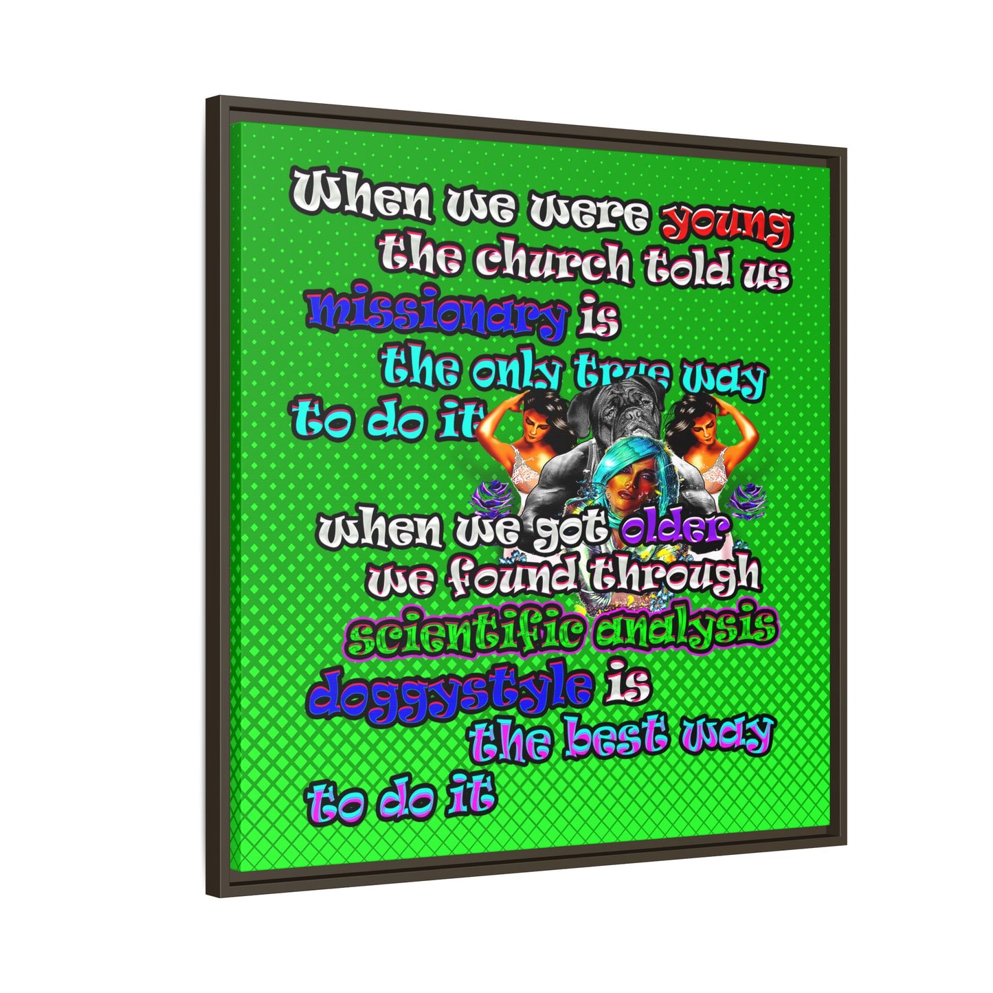 doggystyle - framed canvas art (logo green)
