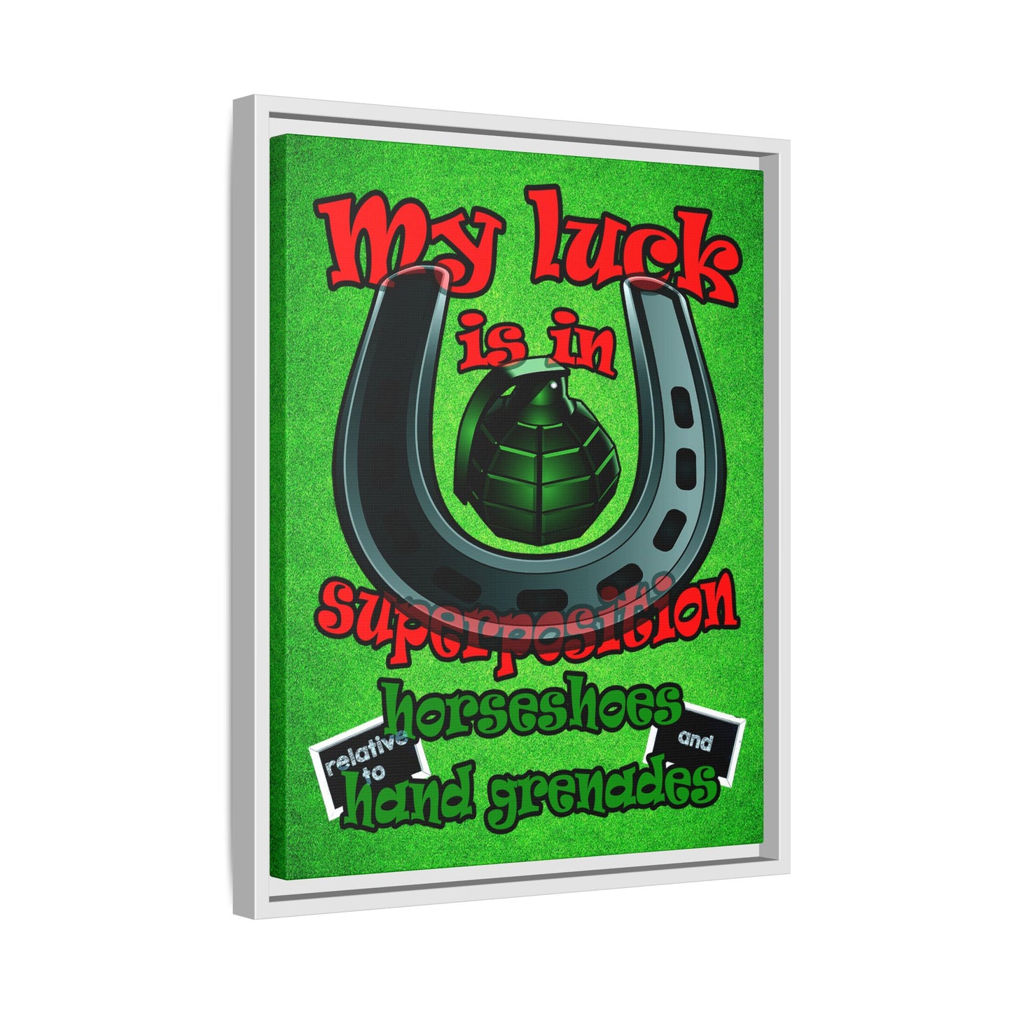 my luck - framed canvas art (green turf)
