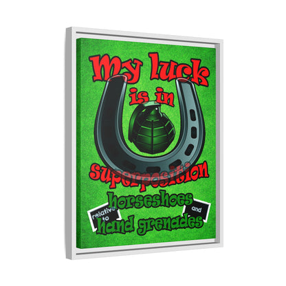 my luck - framed canvas art (green turf)
