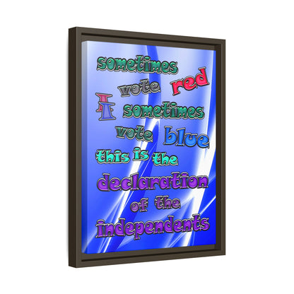 declaration of the independents - framed canvas art (blue-white wave)