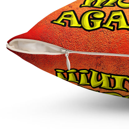 shoot the moon again - Spun Polyester Square Pillow - (burnt orange)