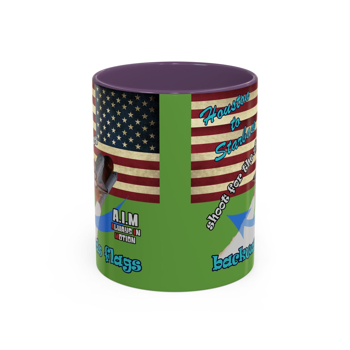 shoot for the stars - Accent Mug (green)