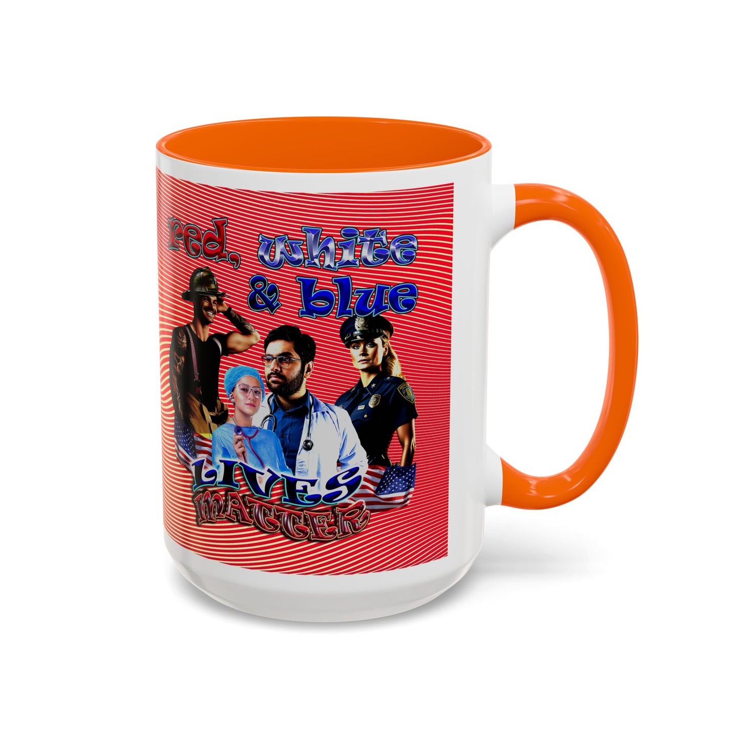 rw&b lives matter - Accent Mug (yellow-orange wave)