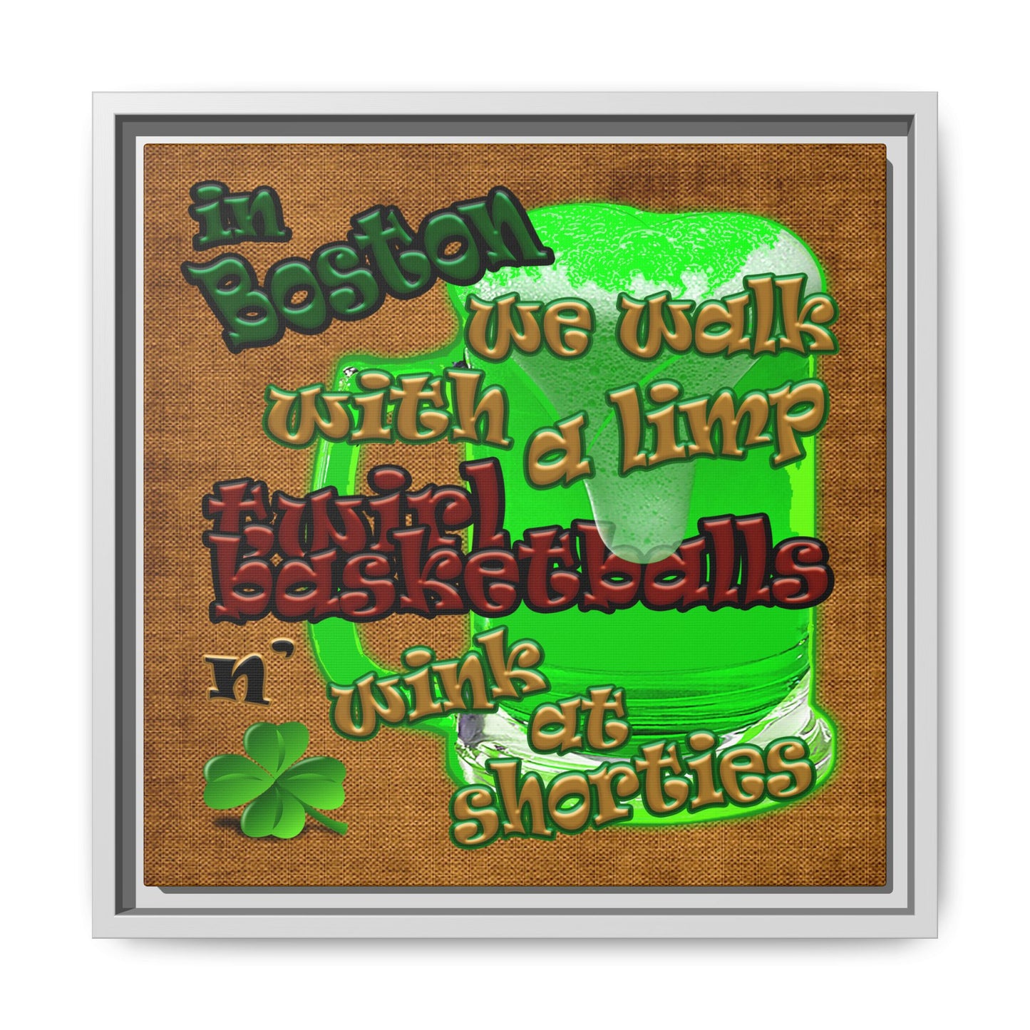 celtics logo - framed canvas art (brown papyrus)