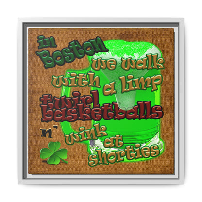 celtics logo - framed canvas art (brown papyrus)