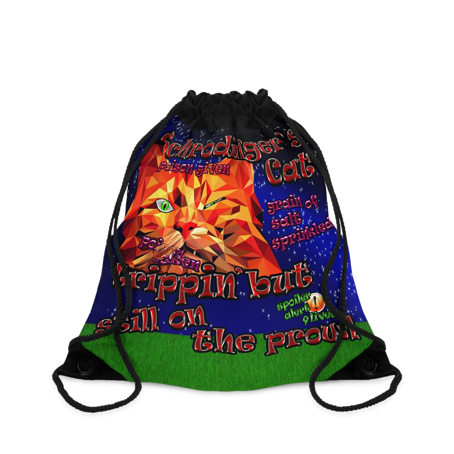 schrodinger's cat - Drawstring Bag ('snoops' background)