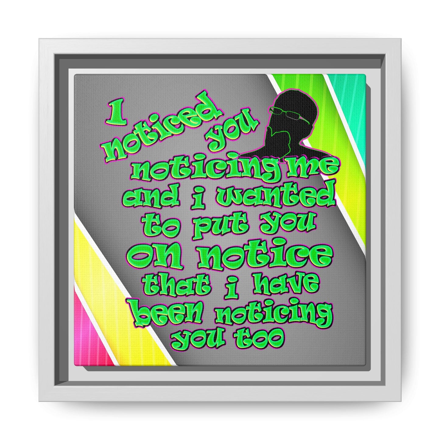 noticed you noticing - framed canvas art (rainbow split)