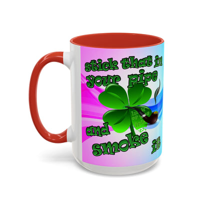 celtics logo - Accent Mug (light blue-pink wave)