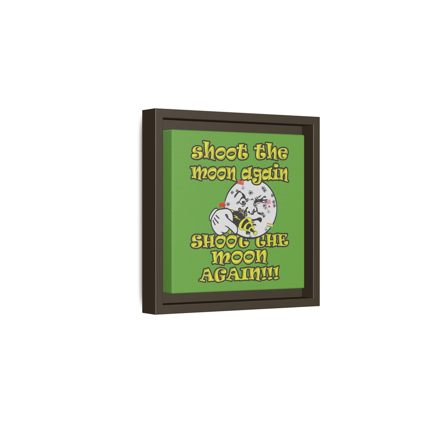 shoot the moon again - framed canvas art (green)