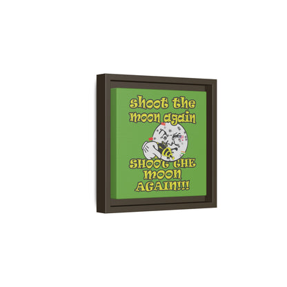 shoot the moon again - framed canvas art (green)